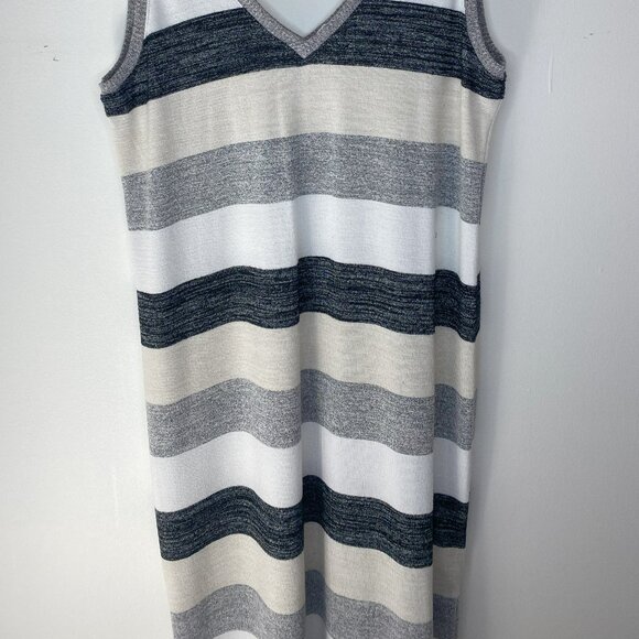 GAP Striped Maxi Dress - Gray, White, Cream - Picture 5 of 5